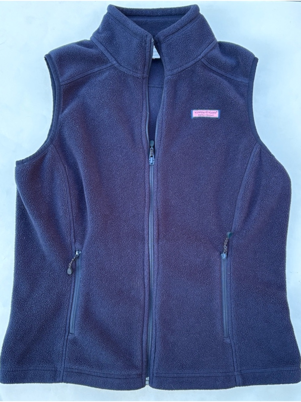 Vineyard Vines Full Zip Fleece Vest Women's Small Navy Blue